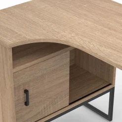 Bureau d'angle industriel noir et façon hêtre*IDMarket Best