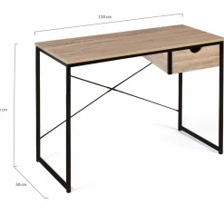 Bureau design industriel avec tiroir latéral 110 cm*IDMarket Hot