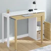 Bureau extensible blanc et bois avec rangements*IDMarket Discount