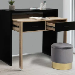 Bureau extensible bois noir et façon hêtre*IDMarket Discount