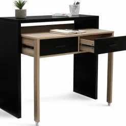 Bureau extensible bois noir et façon hêtre*IDMarket Discount