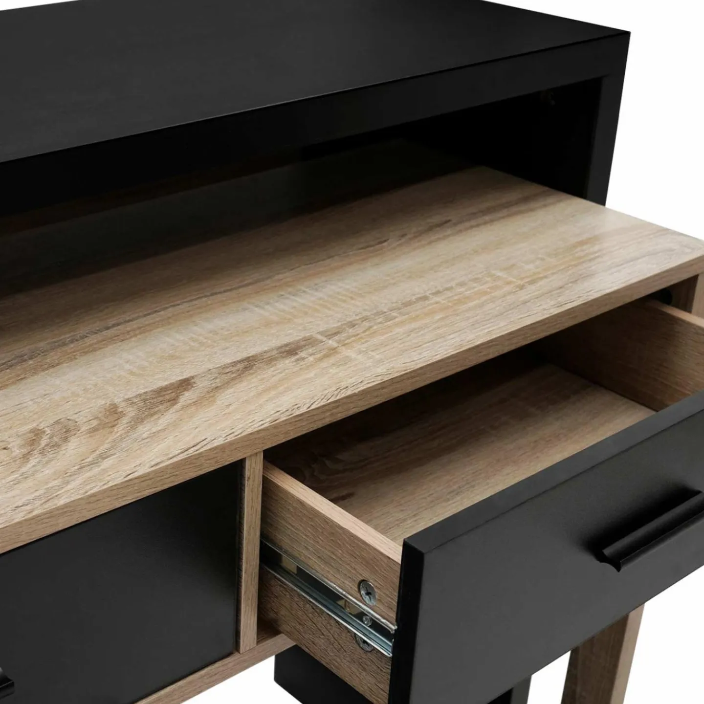 Bureau extensible bois noir et façon hêtre*IDMarket Discount
