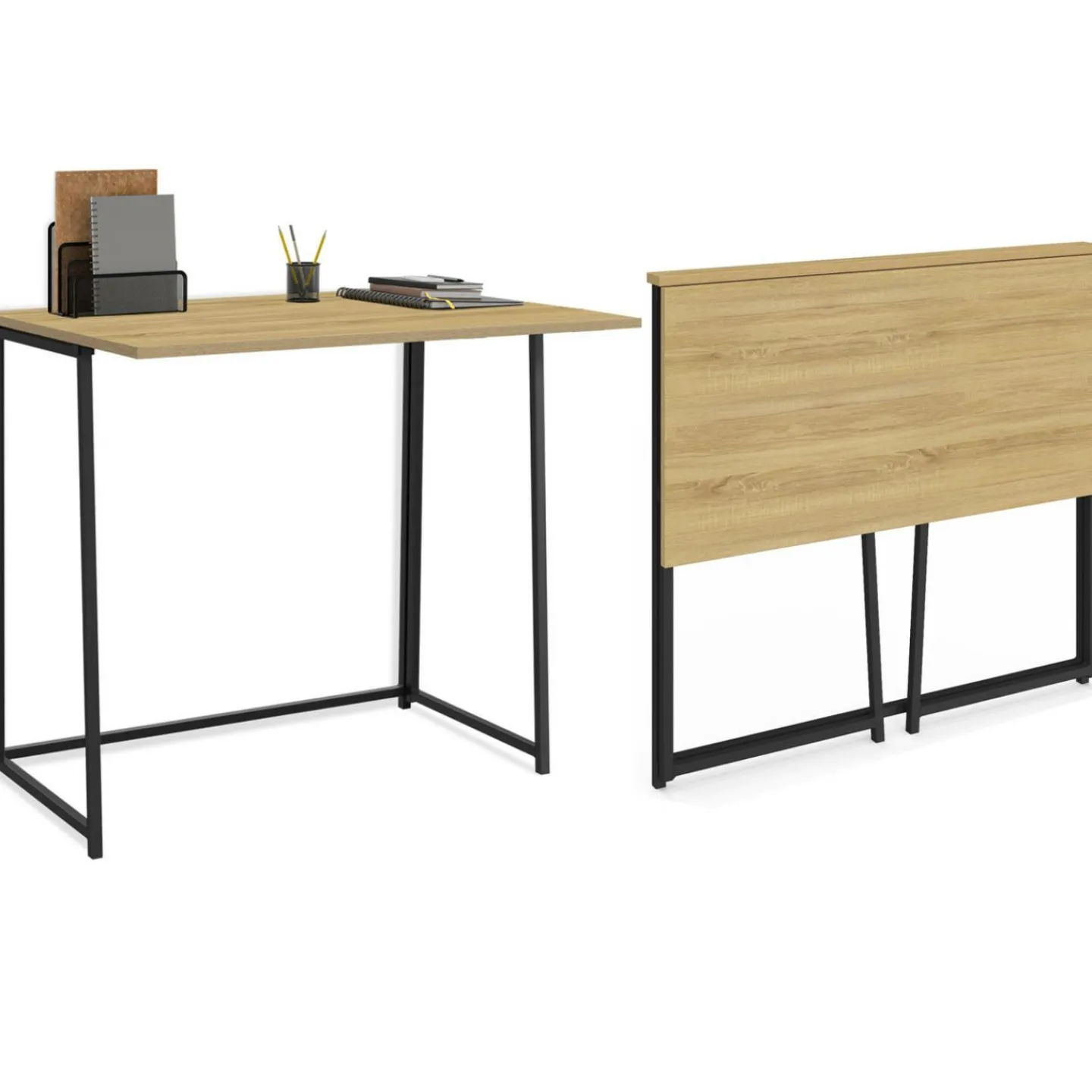 Bureau pliable industriel bois et métal*IDMarket Sale