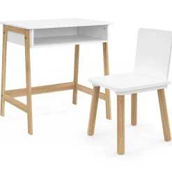 Bureau pour enfant + chaise bois et blanc avec niche*IDMarket Sale
