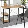 Bureau style industriel en métal et bois avec étagères*IDMarket Sale