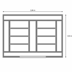 Cabanon de jardin en métal 5,3m² gris*IDMarket