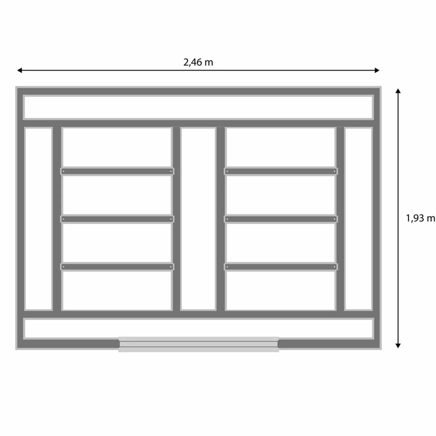 Cabanon de jardin en métal 5,3m² gris*IDMarket