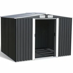 Cabanon de jardin en métal 5,3m² gris*IDMarket