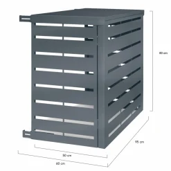 Cache climatiseur extérieur en métal gris anthracite 95x50x80 cm*IDMarket Clearance