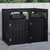 Cache poubelle double en acier gris pour extérieur*IDMarket Outlet
