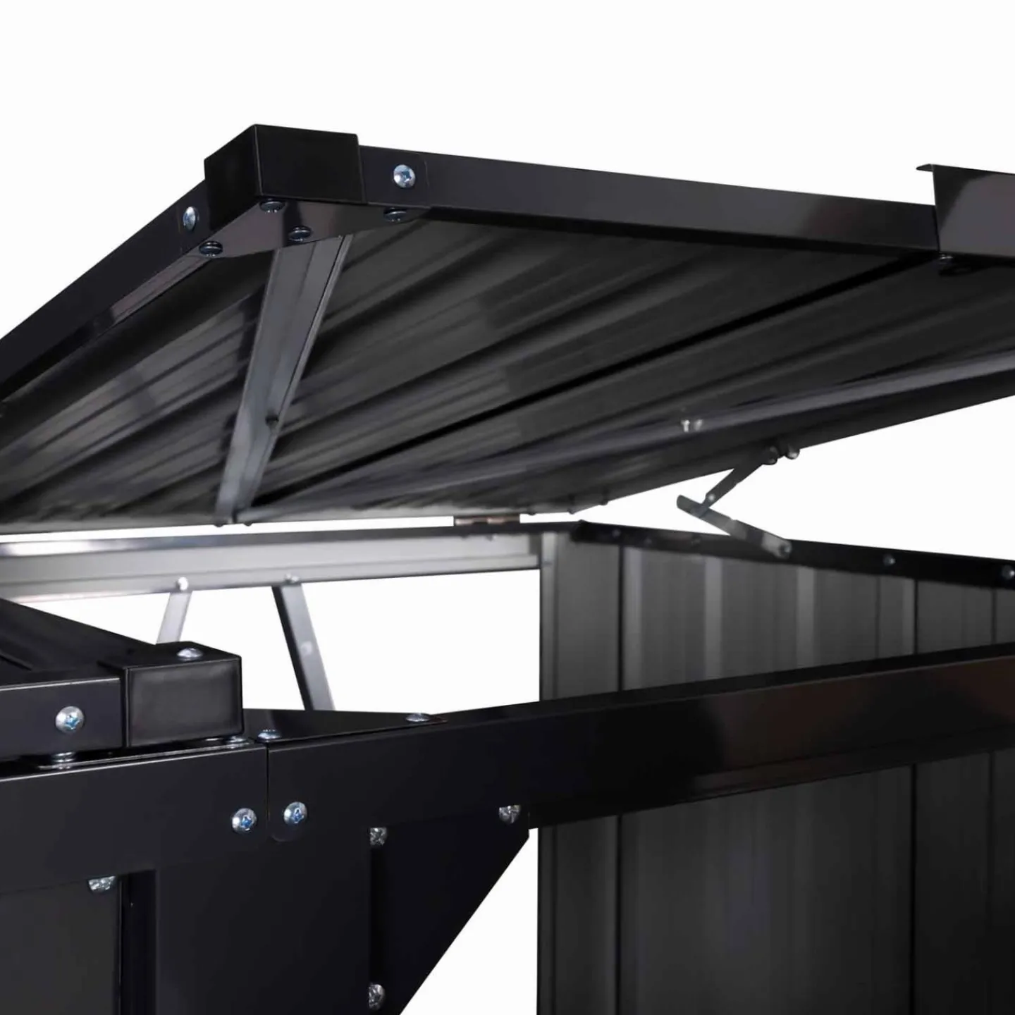 Cache poubelle double en acier gris pour extérieur*IDMarket Outlet