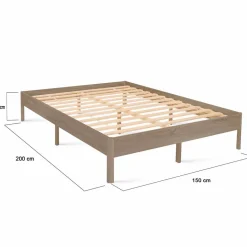 Cadre de lit 140x190 cm effet bois naturel*IDMarket Outlet