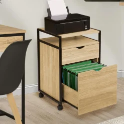Caisson de bureau 2 tiroirs pour imprimante*IDMarket Outlet