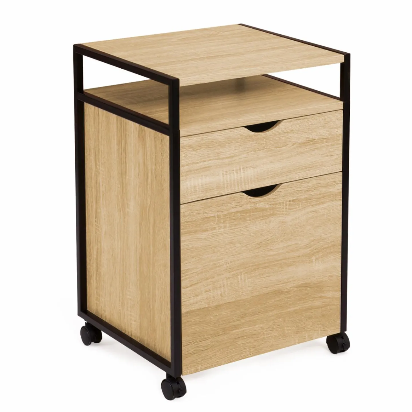 Caisson de bureau 2 tiroirs pour imprimante*IDMarket Outlet