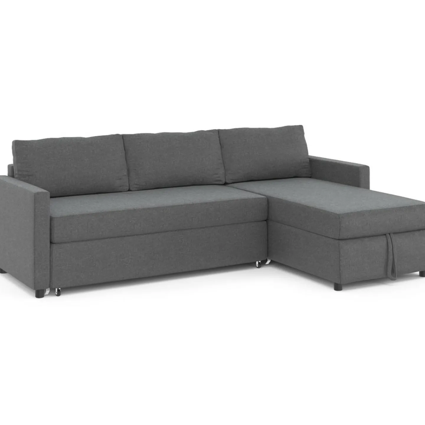 Canapé avec méridienne convertible en tissu gris anthracite*IDMarket New