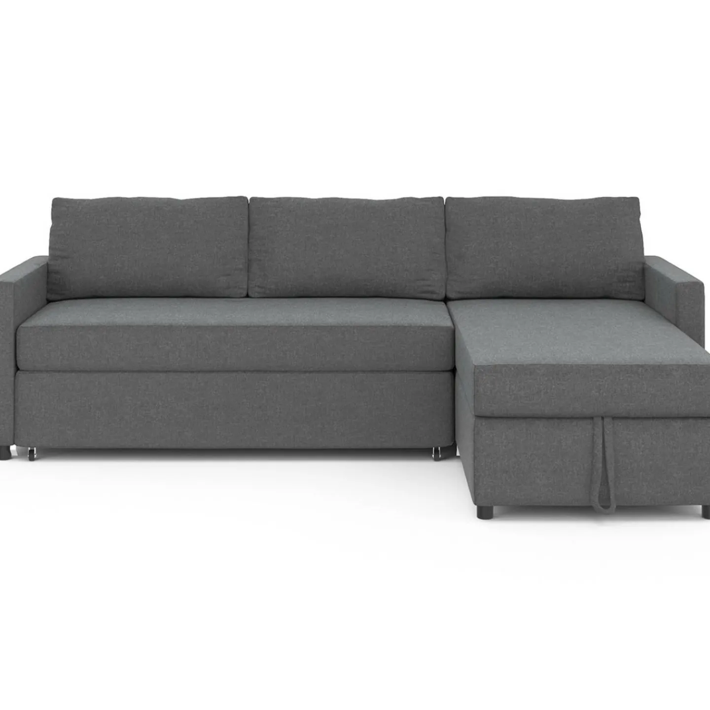 Canapé avec méridienne convertible en tissu gris anthracite*IDMarket New