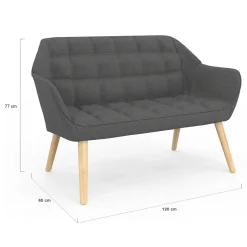 Canapé banquette en tissu gris anthracite*IDMarket