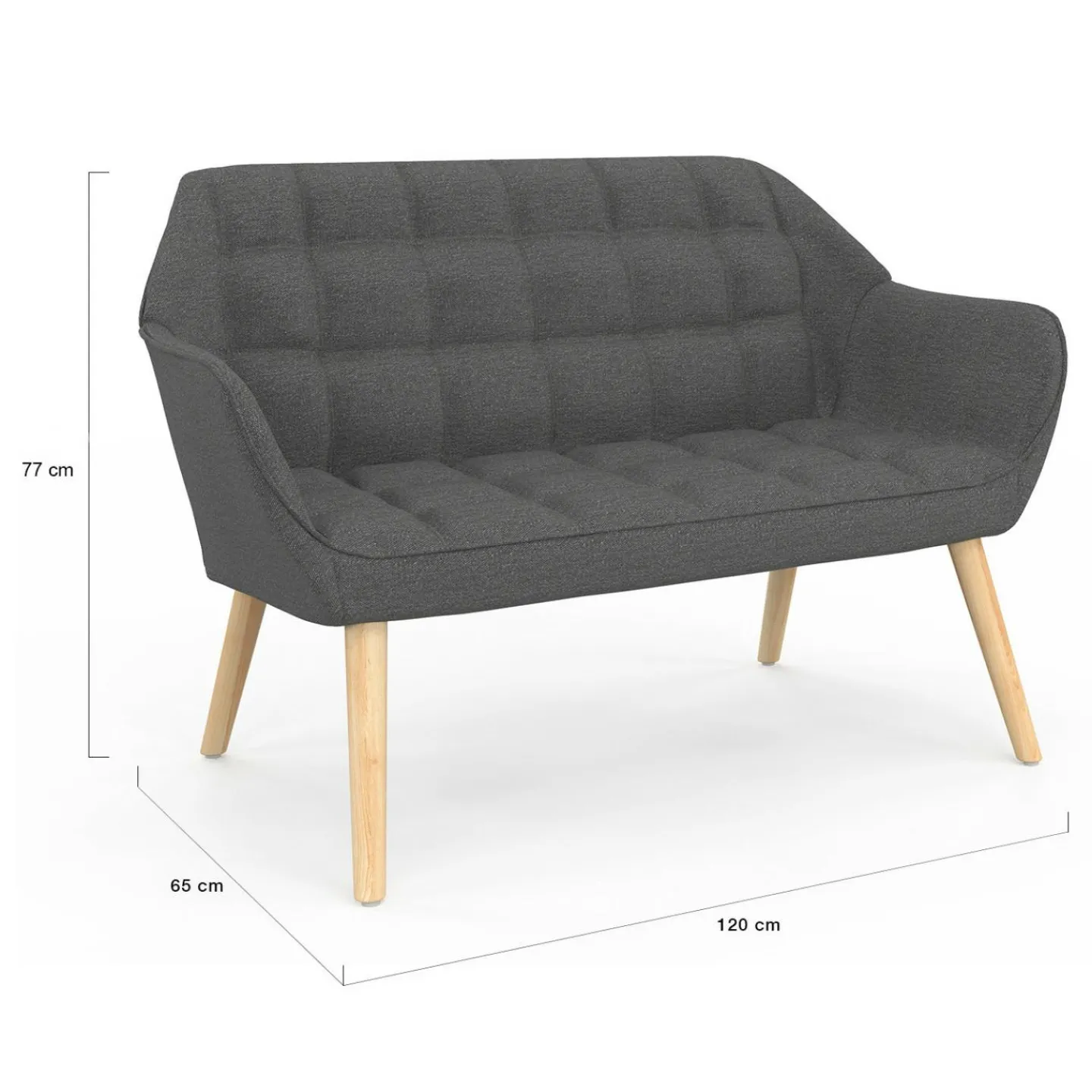 Canapé banquette en tissu gris anthracite*IDMarket
