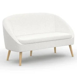 Canapé banquette tissu bouclette blanc*IDMarket Discount