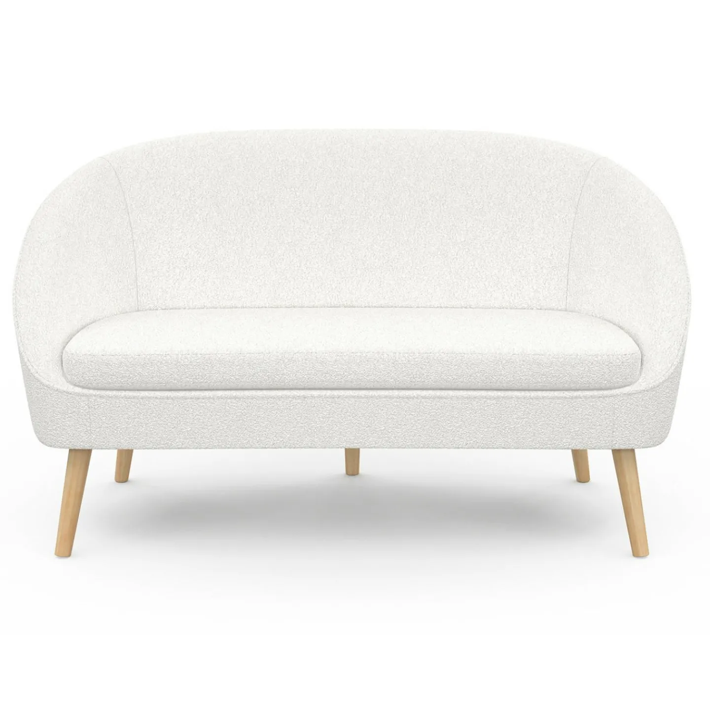 Canapé banquette tissu bouclette blanc*IDMarket Discount