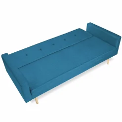 Canapé bleu canard scandinave 3 places convertible*IDMarket Outlet