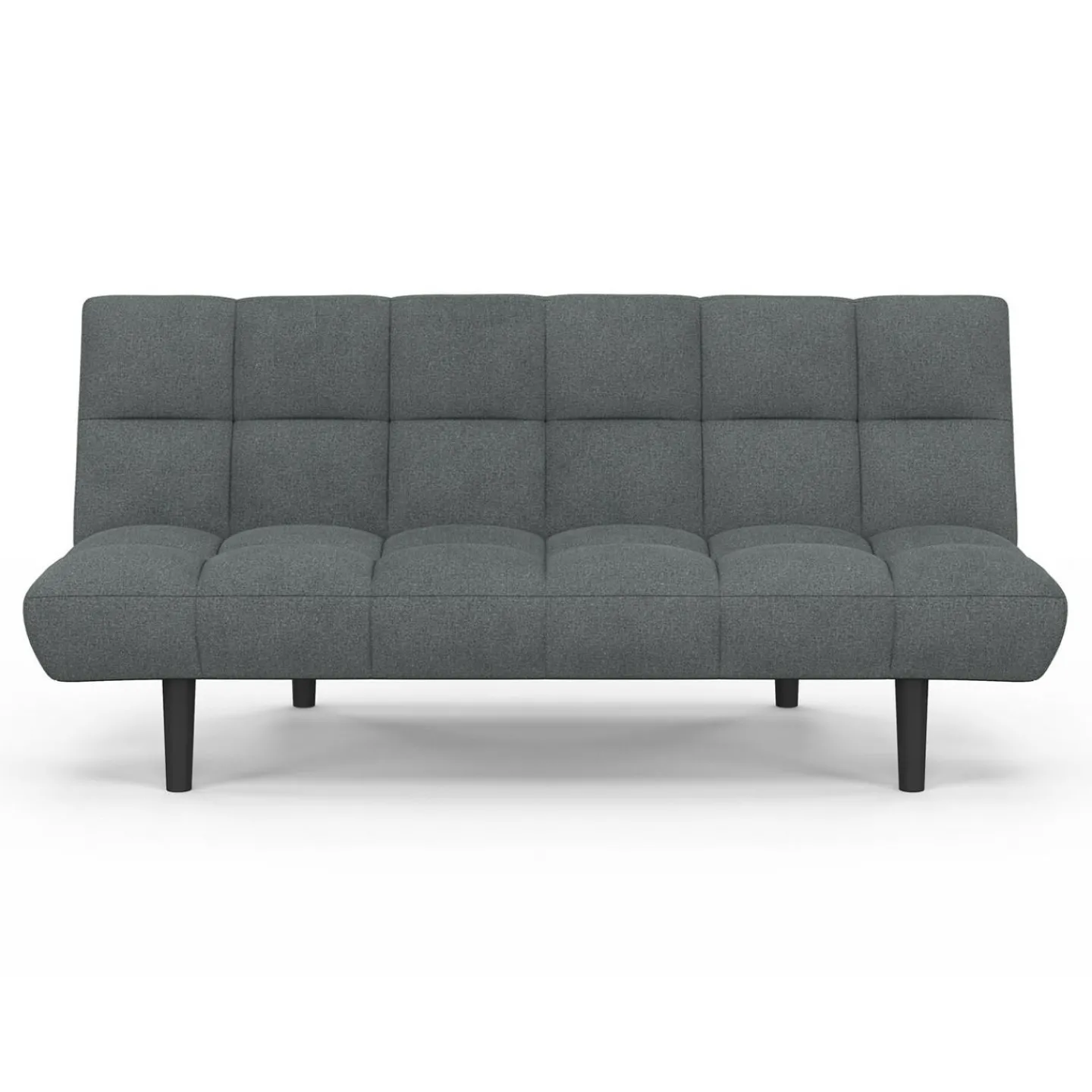 Canapé clic clac SALOME capitonné 3 places tissu gris anthracite*IDMarket New