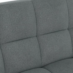 Canapé clic clac SALOME capitonné 3 places tissu gris anthracite*IDMarket New