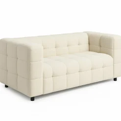 Canapé double capitonné en tissu bouclette*IDMarket Online