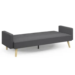 Canapé droit convertible 3 places gris*IDMarket Sale