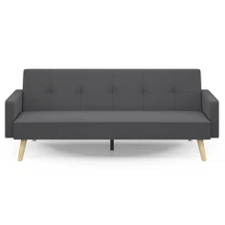 Canapé droit convertible 3 places gris*IDMarket Sale