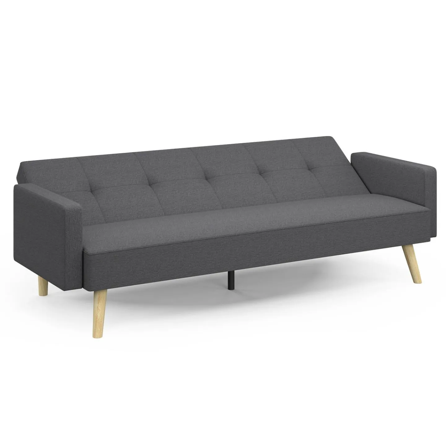 Canapé droit convertible 3 places gris*IDMarket Sale