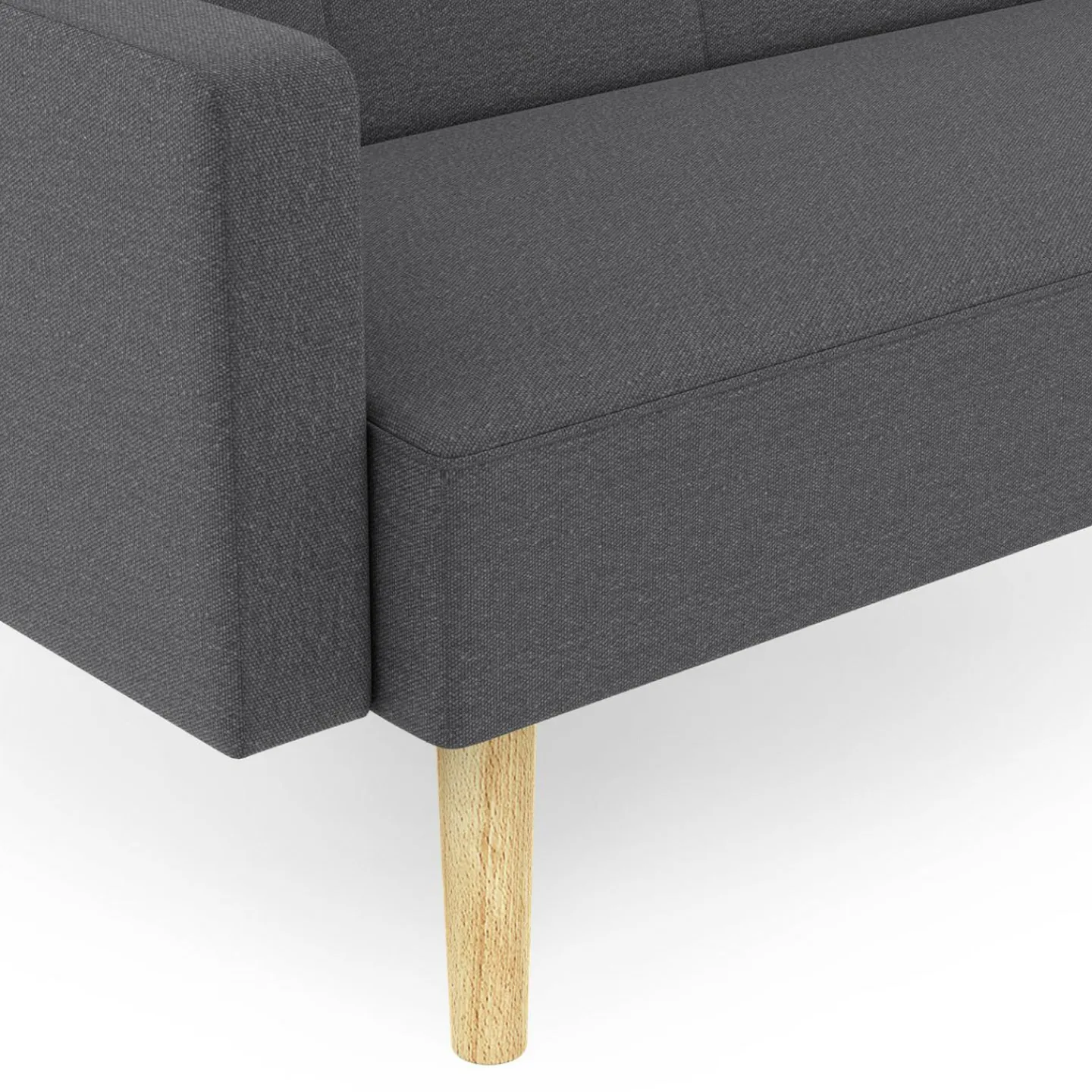 Canapé droit convertible 3 places gris*IDMarket Sale