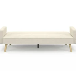 Canapé droit scandinave 3 places convertible LARS velours côtelé beige*IDMarket Clearance
