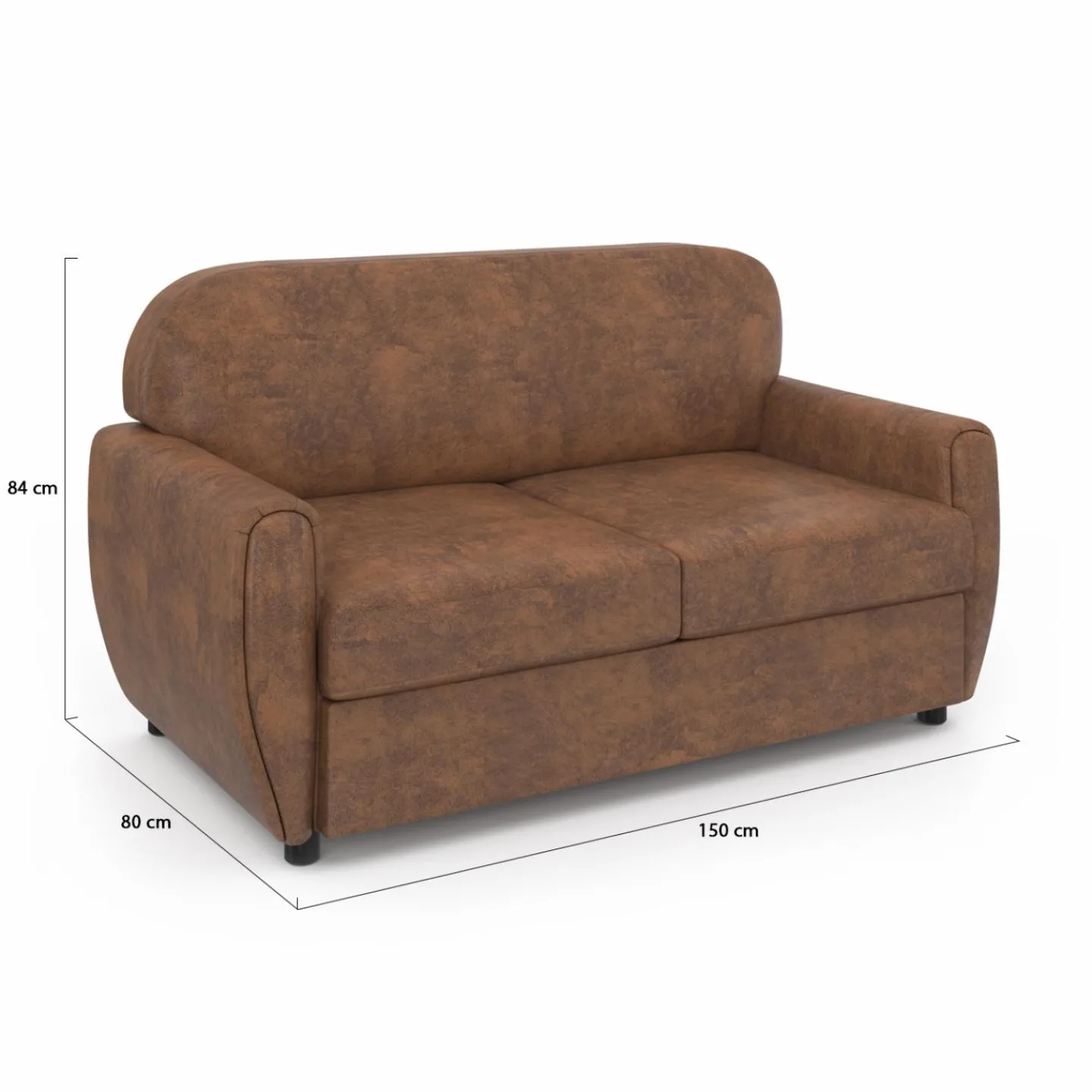 Canapé droit vintage marron effet vieilli*IDMarket Hot