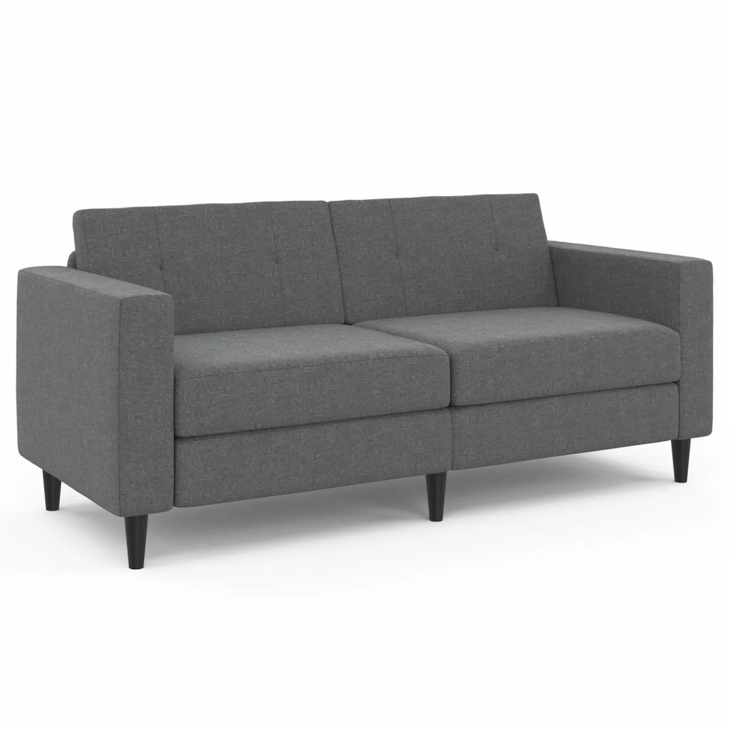Canapé fixe moderne 3 places 180 cm en tissu gris anthracite*IDMarket