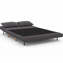 Canapé lit convertible 2 places 120x190cm tissu gris anthracite*IDMarket Best