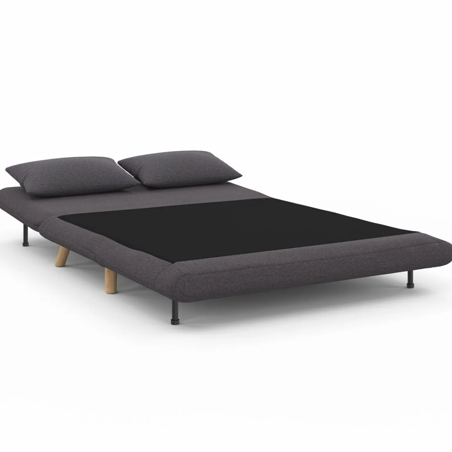 Canapé lit convertible 2 places 120x190cm tissu gris anthracite*IDMarket Best