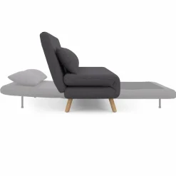 Canapé lit convertible 2 places 120x190cm tissu gris anthracite*IDMarket Best