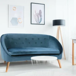 Canapé velours bleu*IDMarket New