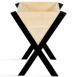 Carré potager jardinière sur pieds bois et noir balcon / terrasse*IDMarket