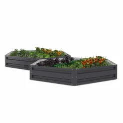 Carrés de potager hexagonale 120 cm gris anthracite : lot de 2*IDMarket Hot