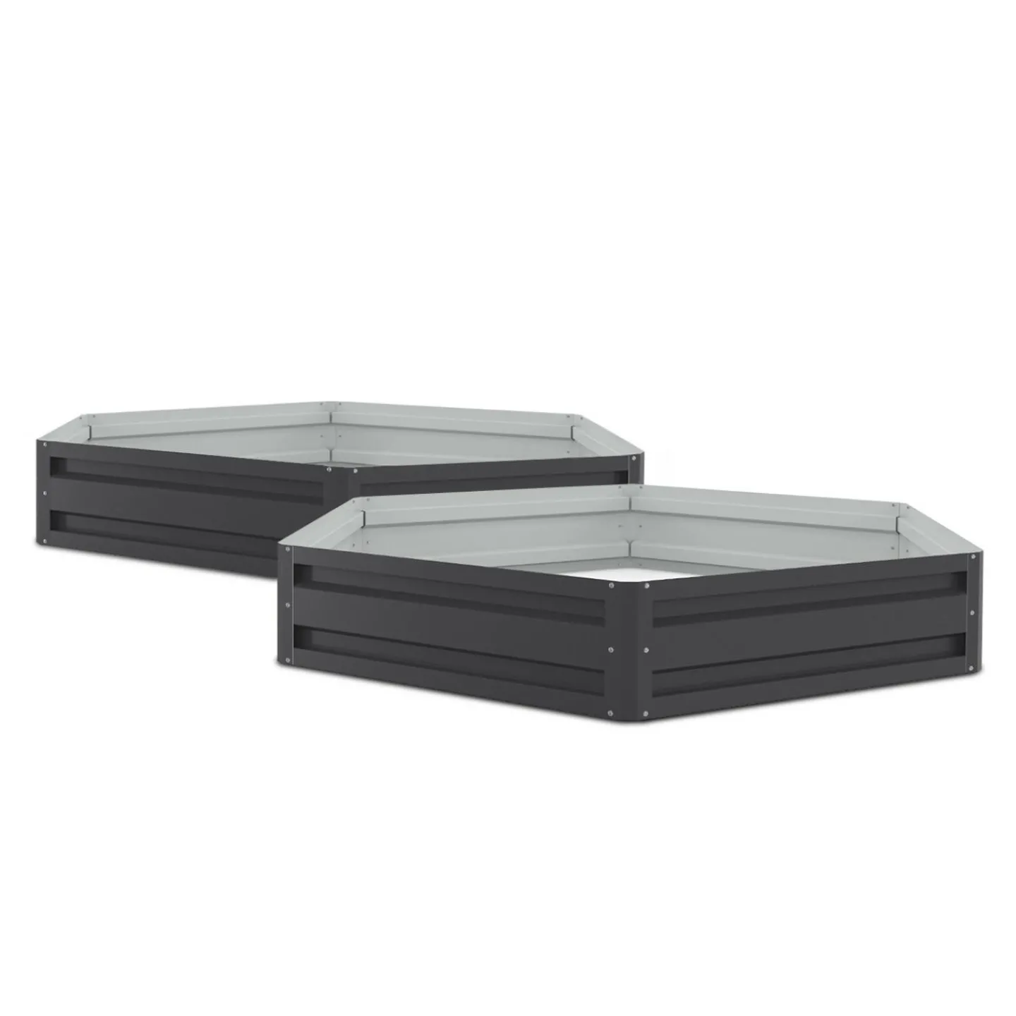 Carrés de potager hexagonale 120 cm gris anthracite : lot de 2*IDMarket Hot