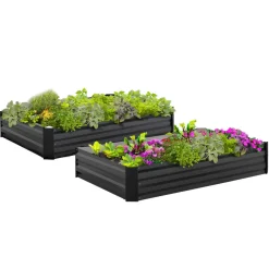 Carrés potager en métal gris*IDMarket New