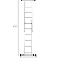 Échafaudage aluminium plateforme modulable avec échelle multifonction, sur roues, 165 cm*IDMarket