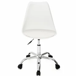 Chaise de bureau scandinave blanche à roulettes*IDMarket Online