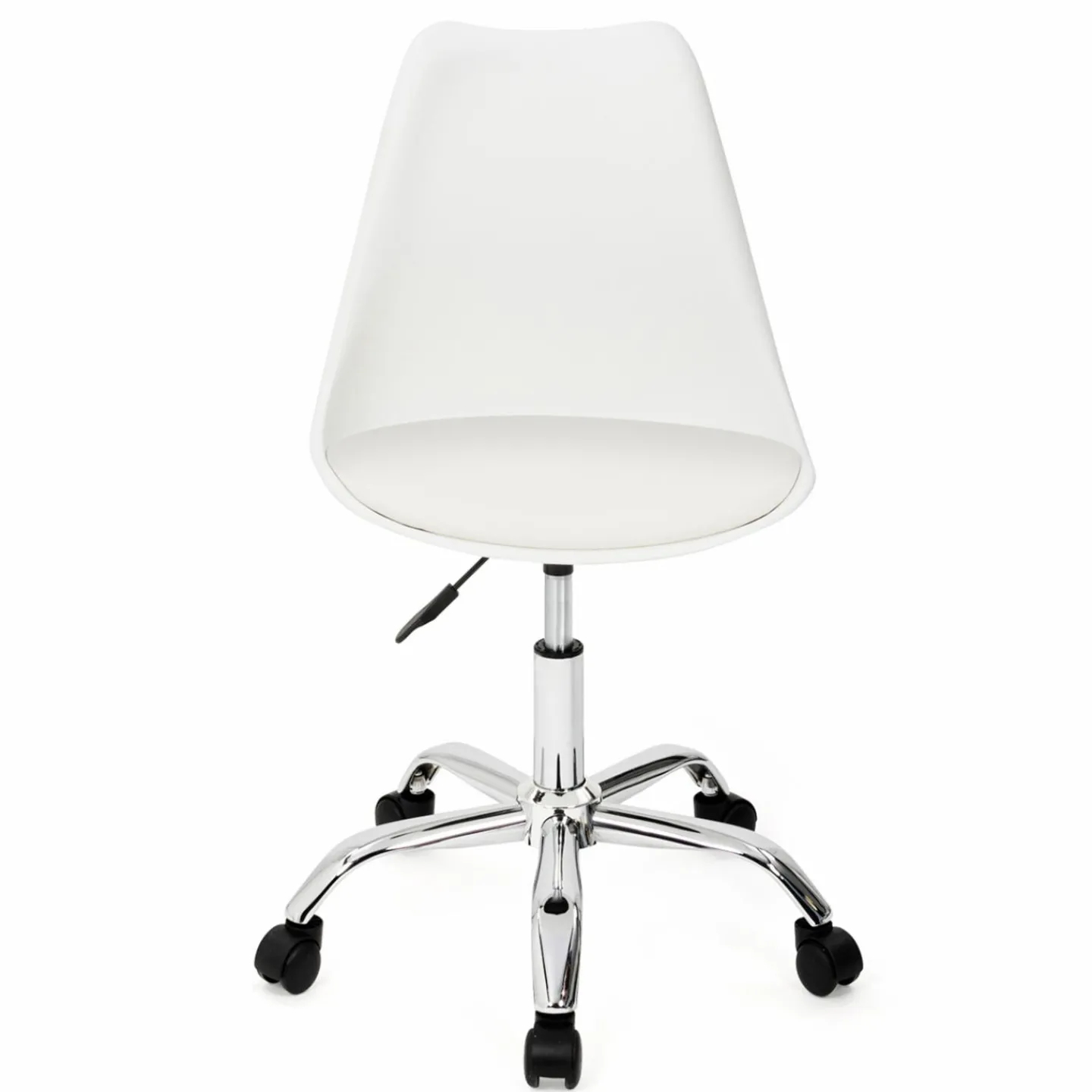 Chaise de bureau scandinave blanche à roulettes*IDMarket Online