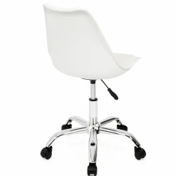 Chaise de bureau scandinave blanche à roulettes*IDMarket Online