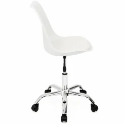 Chaise de bureau scandinave blanche à roulettes*IDMarket Online