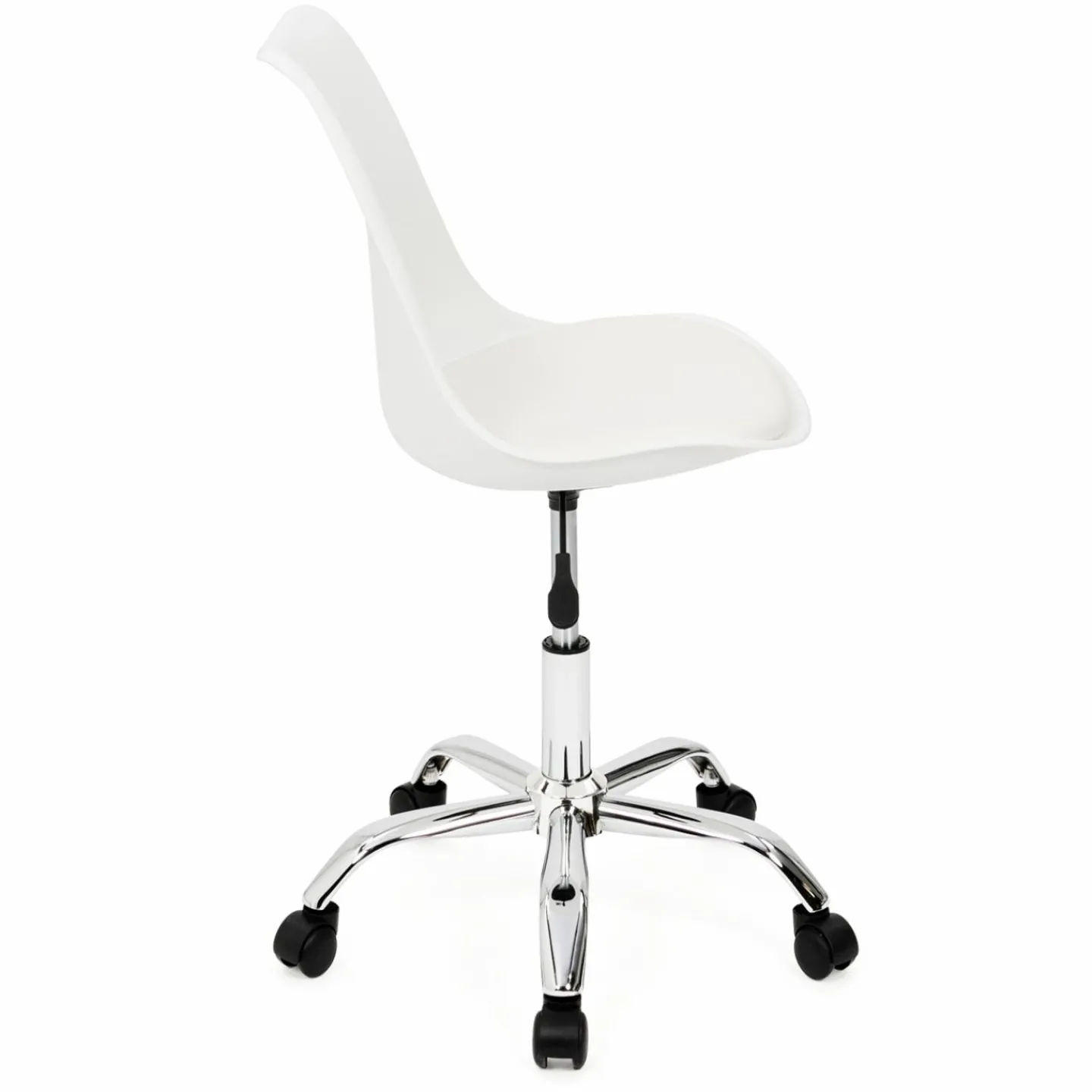 Chaise de bureau scandinave blanche à roulettes*IDMarket Online