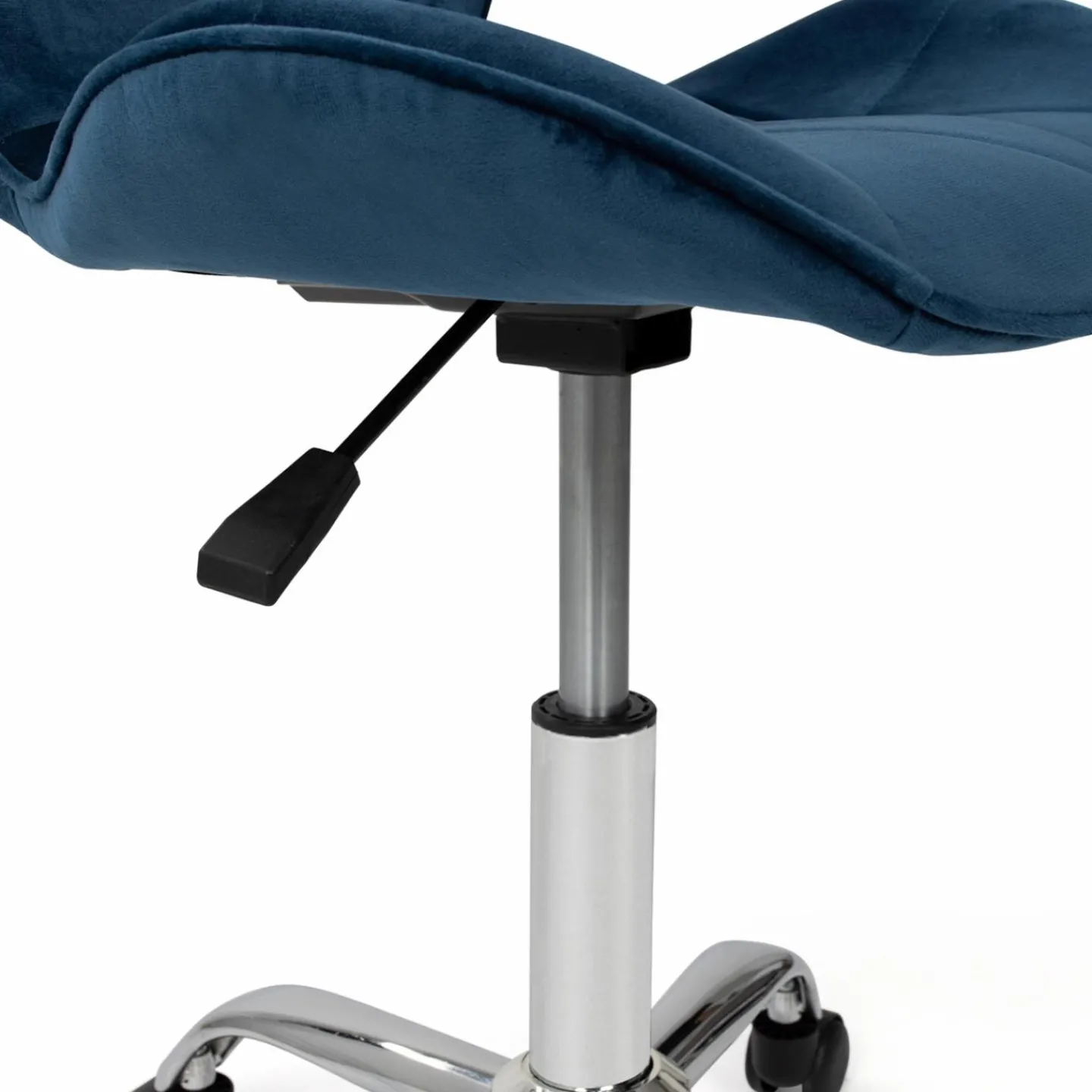 Chaise de bureau velours bleu à roulettes*IDMarket Clearance